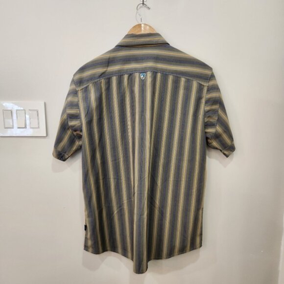 Kuhl Shirt Mens Large Gray Striped Short Sleeve Casual Hiking Outdoor Walking - Picture 3 of 10